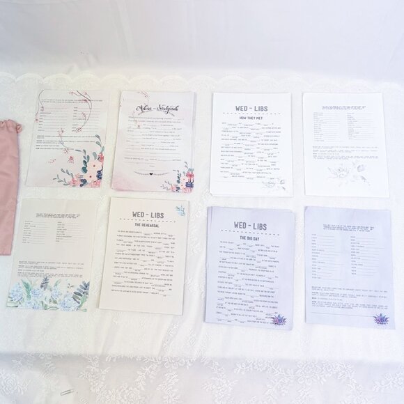 Wedding Guest Table Top MadLibs WEDLIBS Series Fill In The Blank Game Reception - Picture 3 of 7